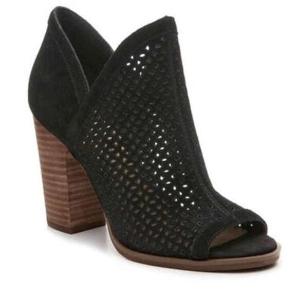 Lucky Brand Livey Open Toe Bootie, Black, Size 8 - Picture 1 of 7